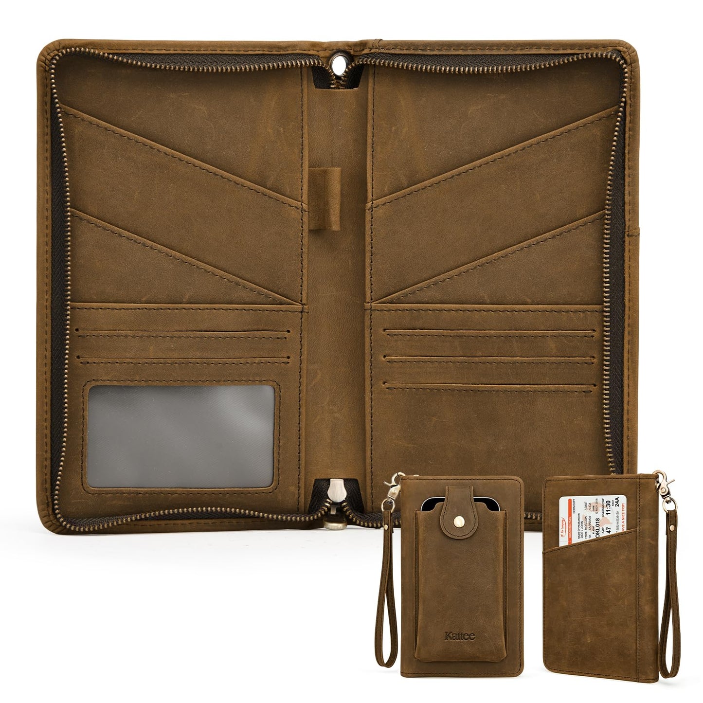Leather Family Passport Holder with RFID