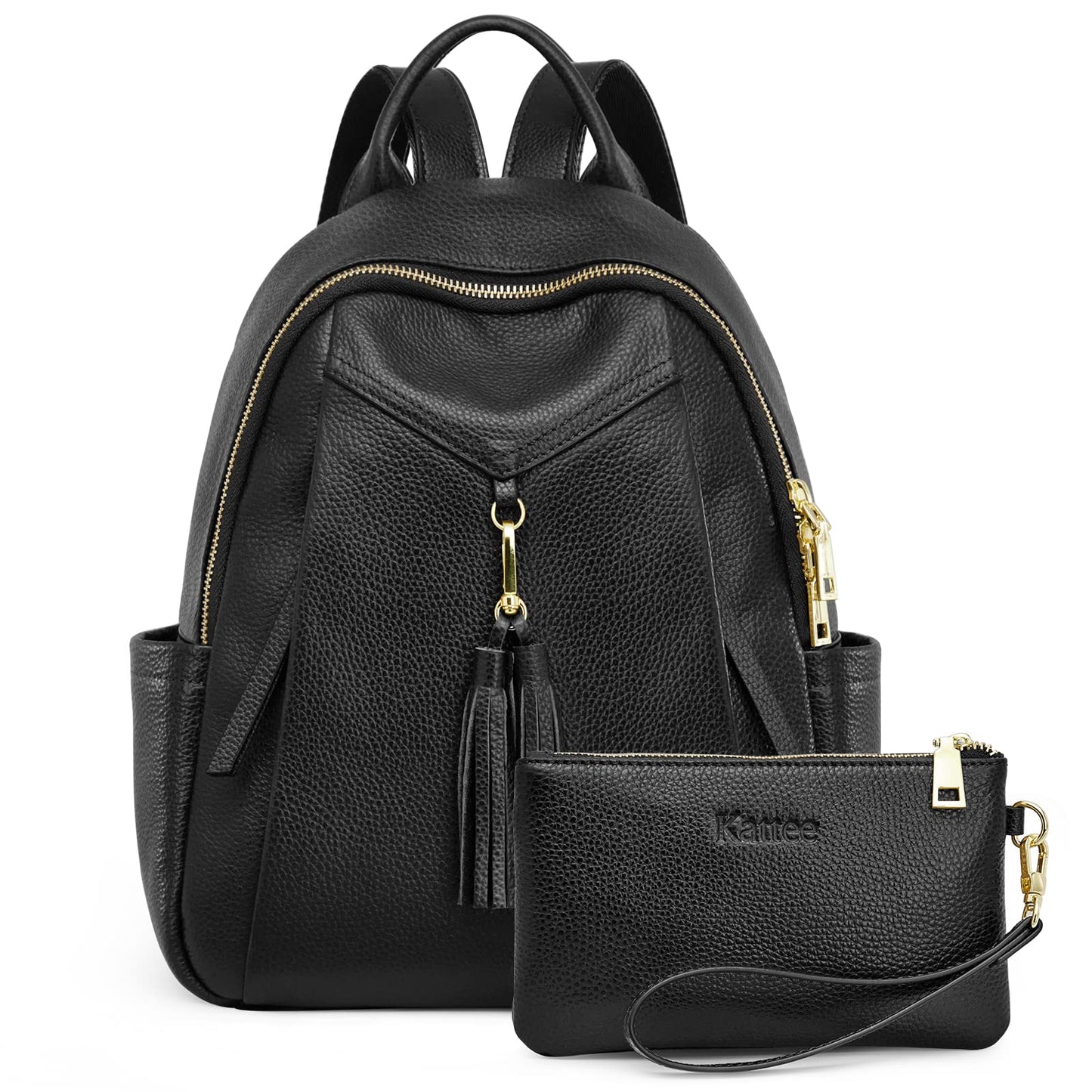Women Leather Backpack with Wristlet Wallet