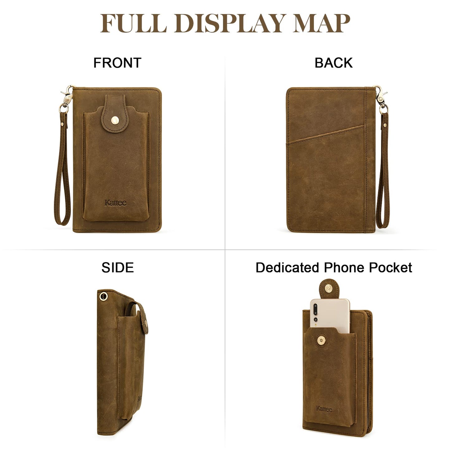 Leather Family Passport Holder with RFID