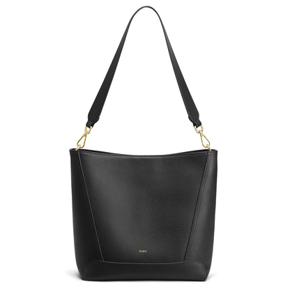 Kattee Leather Purses and Handbags, Bucket Bags for Women, Top Grain Leather Tote Shoulder Crossbody with 2 Straps
