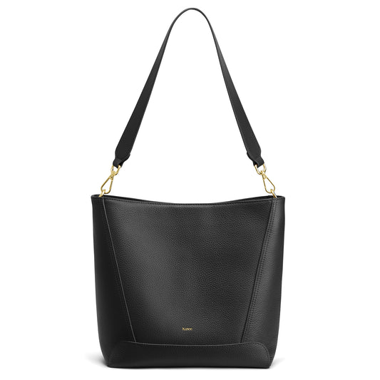 Kattee Leather Purses and Handbags, Bucket Bags for Women, Top Grain Leather Tote Shoulder Crossbody with 2 Straps