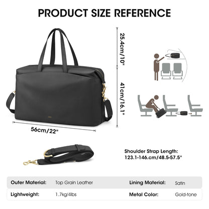 Kattee Weekender Bags for Women Leather Travel Bags for Women Duffle Overnight Duffel Carry on Large Tote Bag