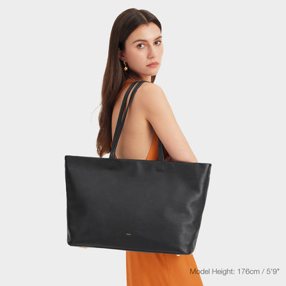 Kattee Genuine Leather Tote Bags for Women 2025, Soft Shoulder Purses and Handbags Zipper Totes Extra Large Travel Work
