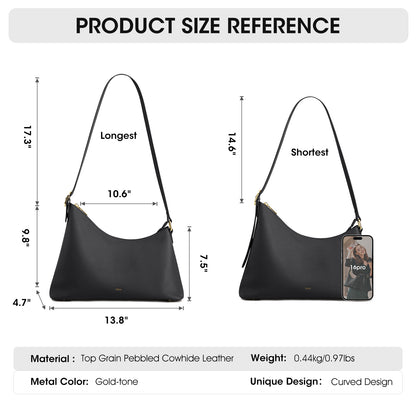 Kattee Hobo Bags for Women Trendy, Soft Leather Handbags and Purses,Shoulder Tote Curved Designer Bag with Card Pocket