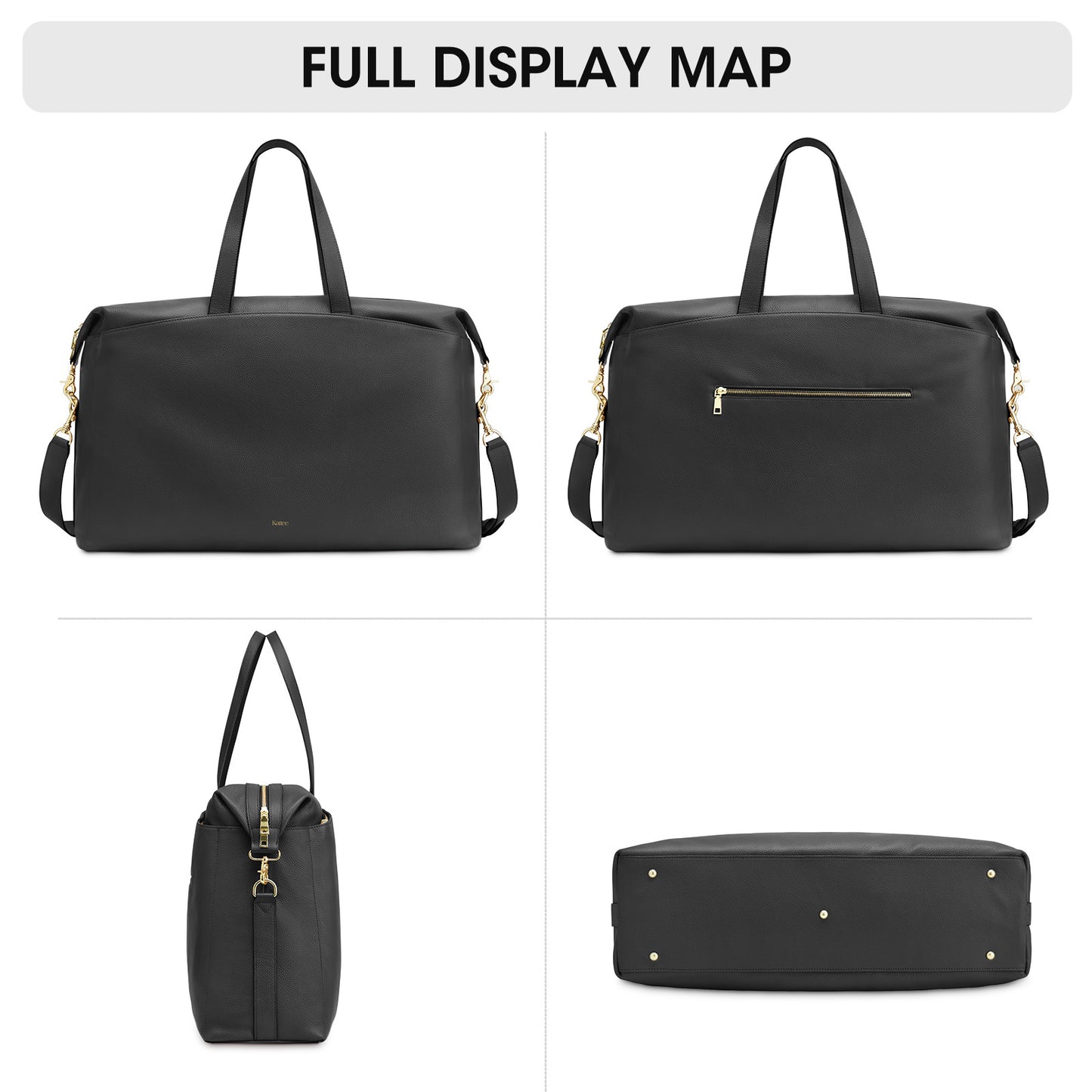 Kattee Weekender Bags for Women Leather Travel Bags for Women Duffle Overnight Duffel Carry on Large Tote Bag