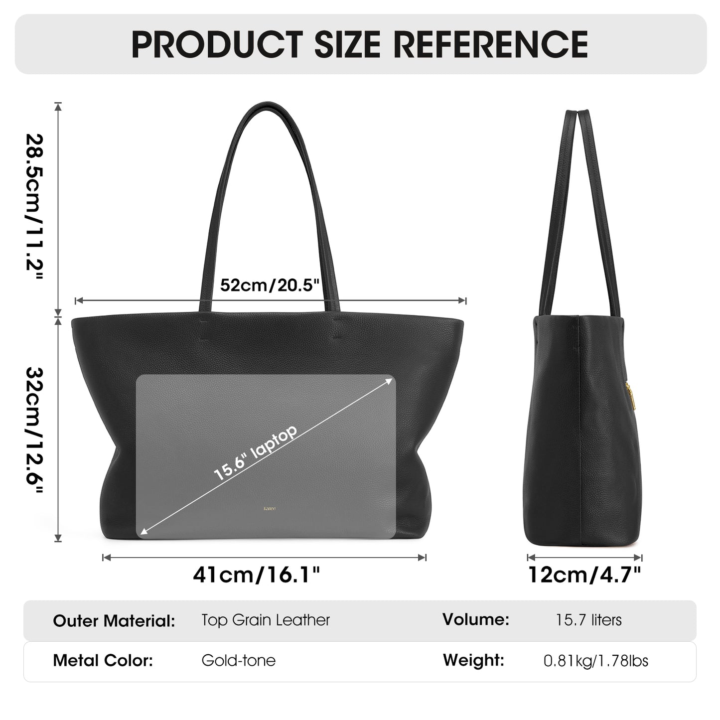 Kattee Genuine Leather Tote Bags for Women 2025, Soft Shoulder Purses and Handbags Zipper Totes Extra Large Travel Work