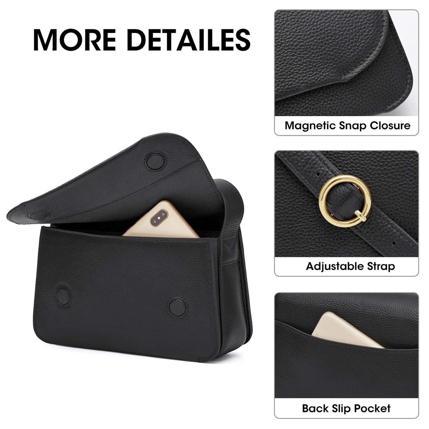 Kattee Leather Crossbody Bags for Women Trendy, Designer Ladies Shoulder Purses