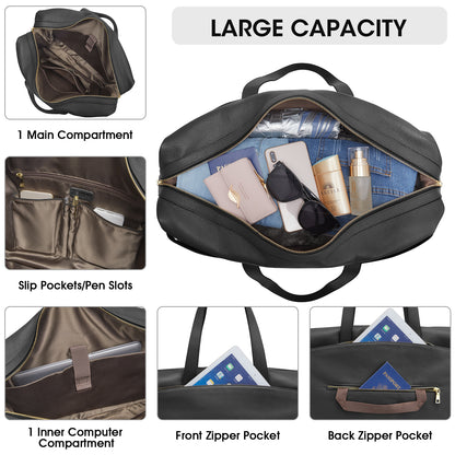 Kattee Weekender Bags for Women Leather Travel Bags for Women Duffle Overnight Duffel Carry on Large Tote Bag