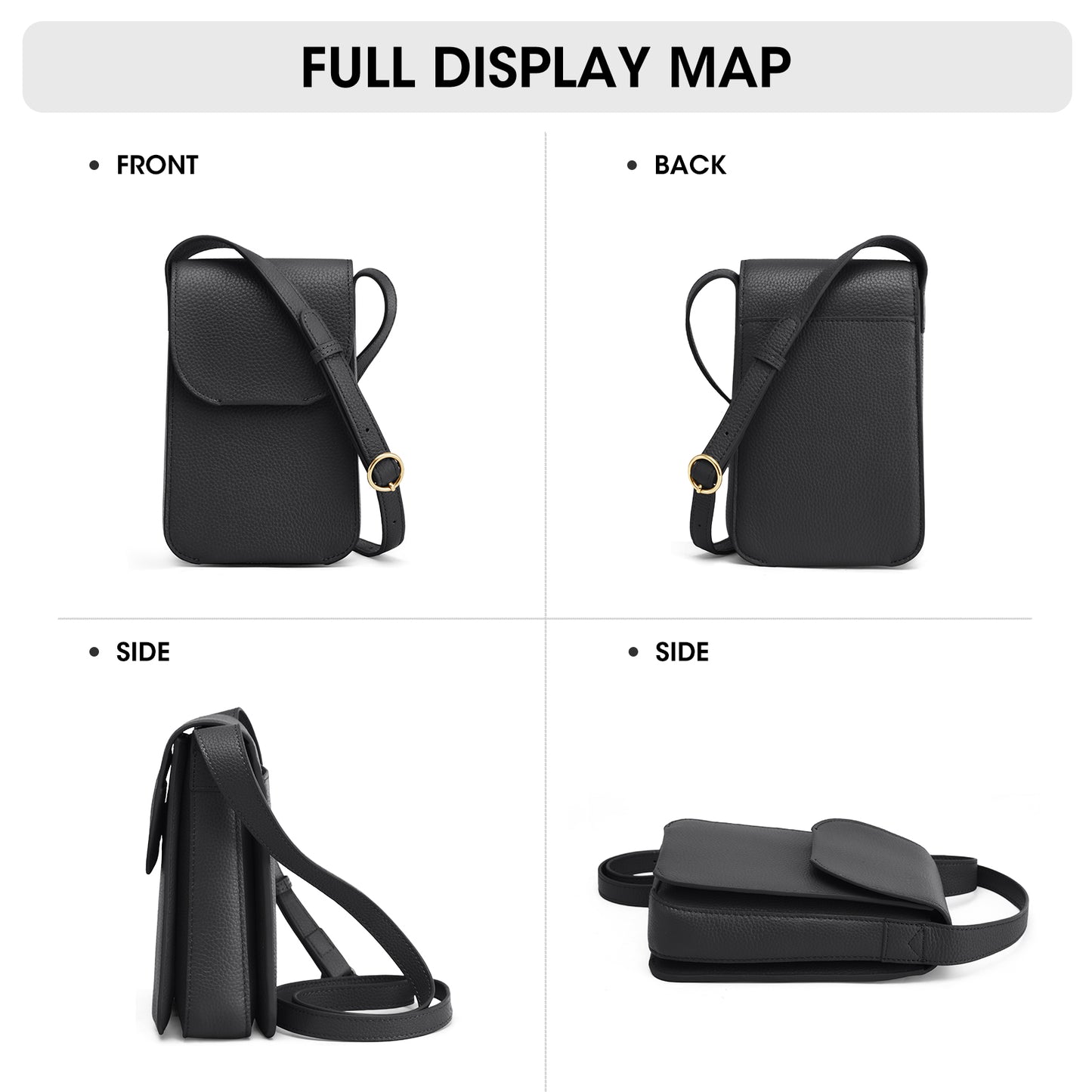 Kattee Leather Crossbody Bags for Women Trendy, Small Phone Purses Wallet Shoulder Handbags Travel with Card Slots
