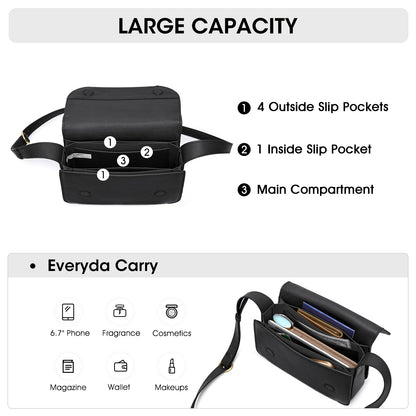 Kattee Leather Crossbody Bags for Women Trendy, Designer Ladies Shoulder Purses