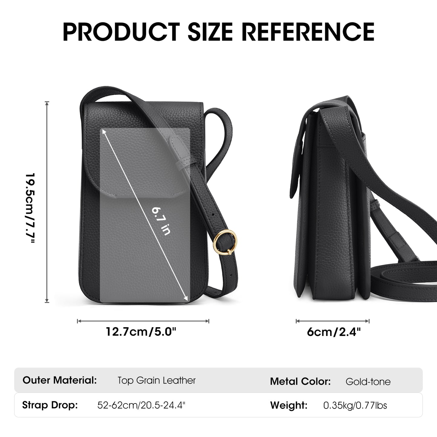 Kattee Leather Crossbody Bags for Women Trendy, Small Phone Purses Wallet Shoulder Handbags Travel with Card Slots