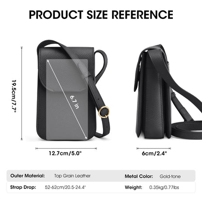 Kattee Leather Crossbody Bags for Women Trendy, Small Phone Purses Wallet Shoulder Handbags Travel with Card Slots