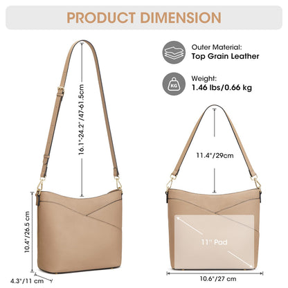 Kattee Genuine Leather Purse for Women, Hobo Crossbody Bag