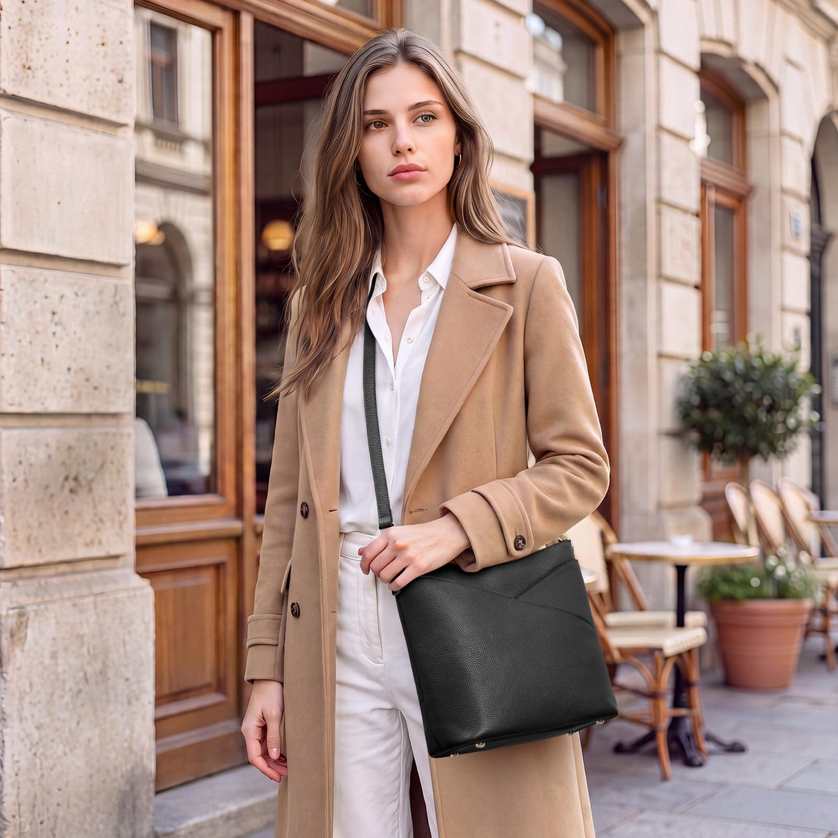 Kattee Genuine Leather Purse for Women, Hobo Crossbody Bag
