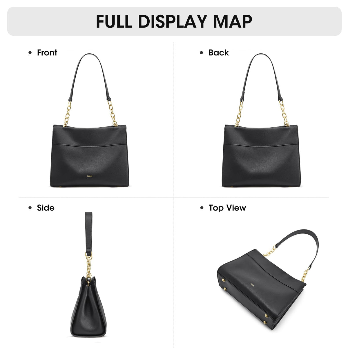 Kattee Leather Purses and Handbags for Women, Small Crossbody Bags for Women, Top Handle Hobo Shoulder Bag with 2 Straps