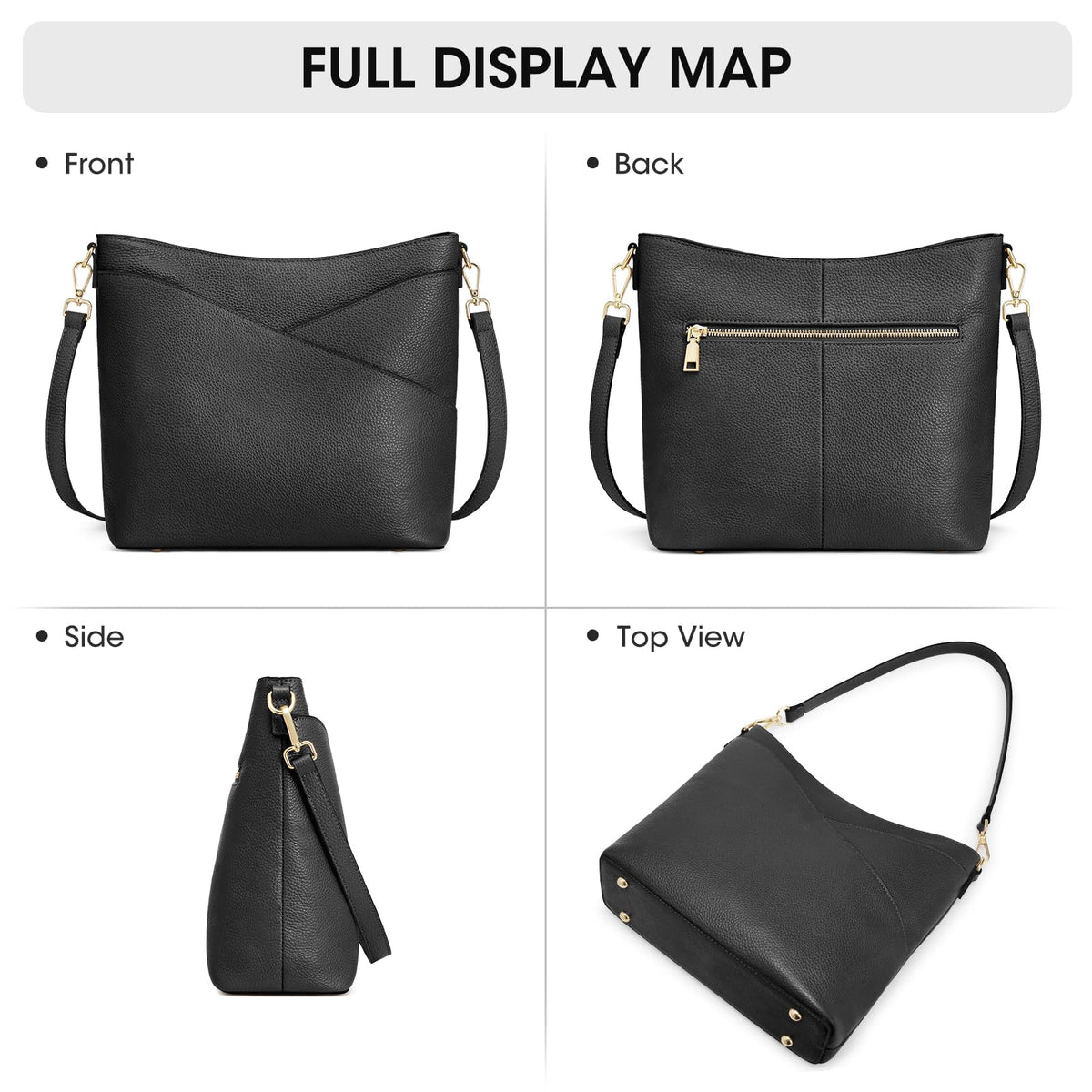 Kattee Genuine Leather Purse for Women, Hobo Crossbody Bag