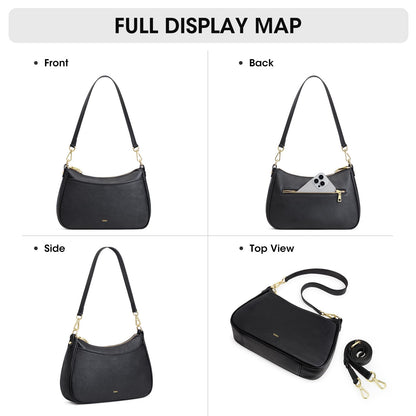 Kattee Genuine Leather Crossbody Hobo Bag for Women