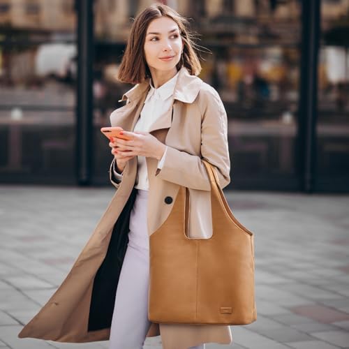 Kattee Leather Tote Bag Purse for Women, Leather Womens Tote Handbags Hobo Shoulder Bags, Large Capacity