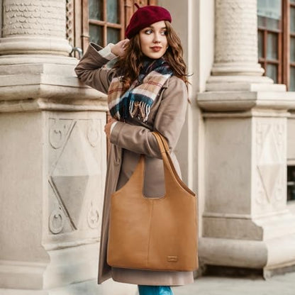 Kattee Leather Tote Bag Purse for Women, Leather Womens Tote Handbags Hobo Shoulder Bags, Large Capacity