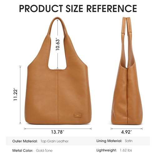 Kattee Leather Tote Bag Purse for Women, Leather Womens Tote Handbags Hobo Shoulder Bags, Large Capacity