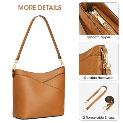 Kattee Genuine Leather Purse for Women, Hobo Crossbody Bag