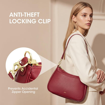 Kattee Genuine Leather Crossbody Hobo Bag for Women