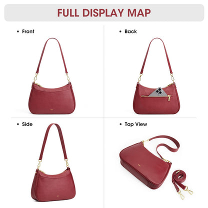 Kattee Genuine Leather Crossbody Hobo Bag for Women