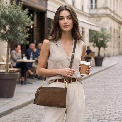 Kattee Crossbody Bags for Women, Genuine Suede Leather
