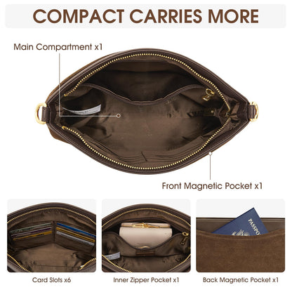 Kattee Crossbody Bags for Women, Genuine Suede Leather