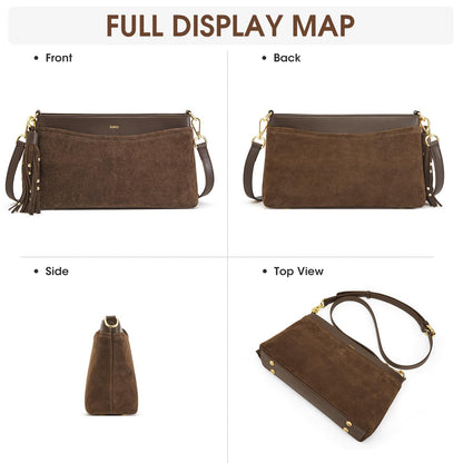 Kattee Crossbody Bags for Women, Genuine Suede Leather