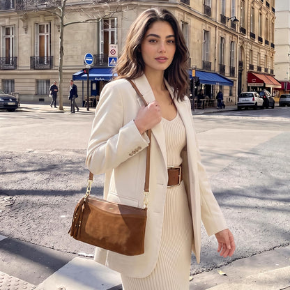 Kattee Crossbody Bags for Women, Genuine Suede Leather
