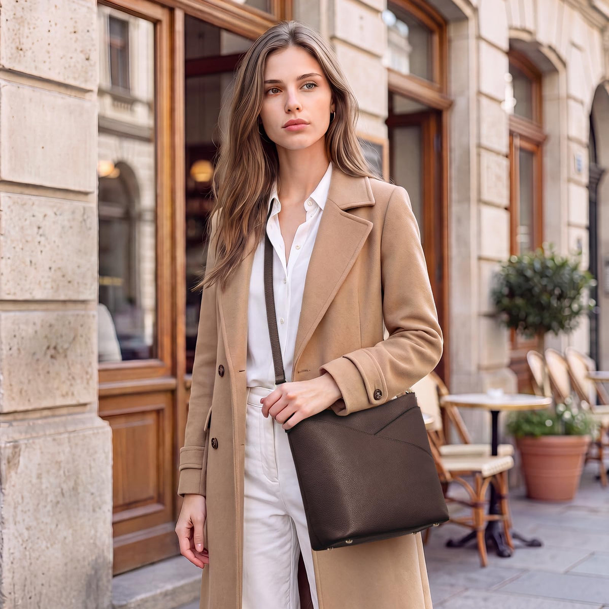 Kattee Genuine Leather Purse for Women, Hobo Crossbody Bag