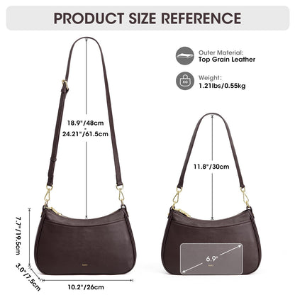 Kattee Genuine Leather Crossbody Hobo Bag for Women