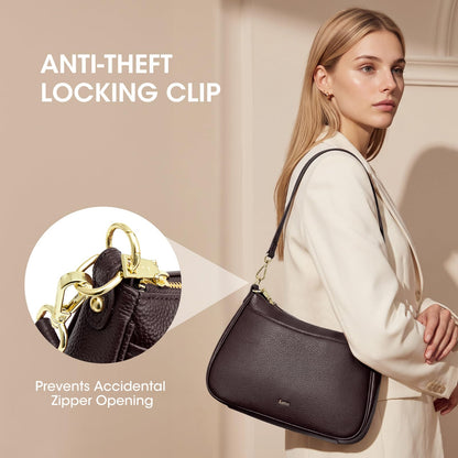 Kattee Genuine Leather Crossbody Hobo Bag for Women