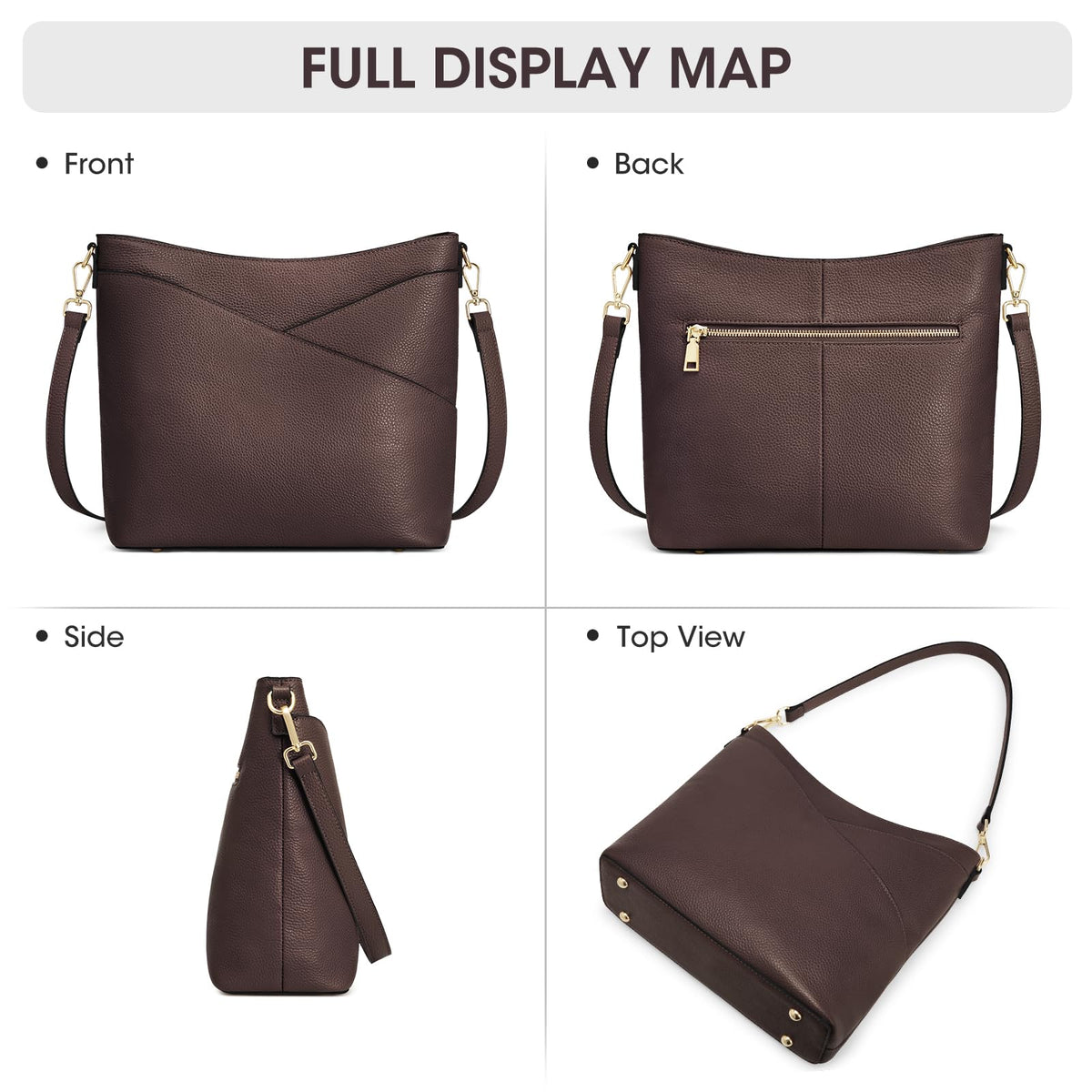 Kattee Genuine Leather Purse for Women, Hobo Crossbody Bag