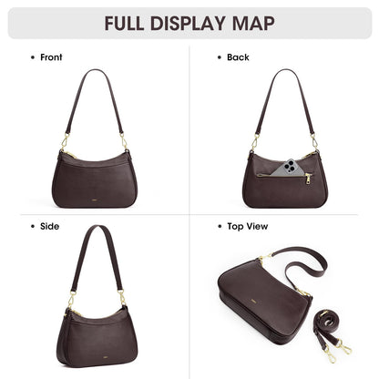 Kattee Genuine Leather Crossbody Hobo Bag for Women