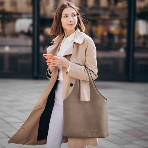 Kattee Leather Tote Bag Purse for Women, Leather Womens Tote Handbags Hobo Shoulder Bags, Large Capacity