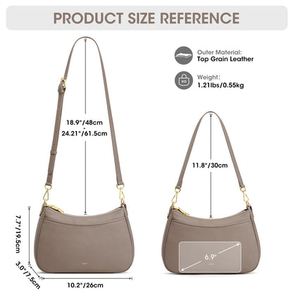 Kattee Genuine Leather Crossbody Hobo Bag for Women