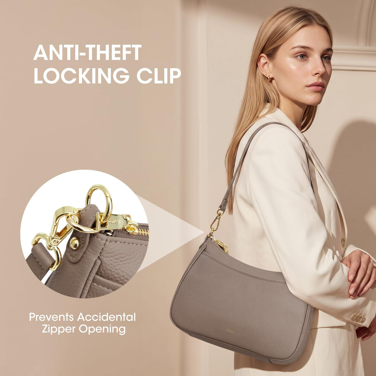 Kattee Genuine Leather Crossbody Hobo Bag for Women