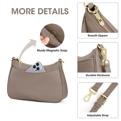 Kattee Genuine Leather Crossbody Hobo Bag for Women