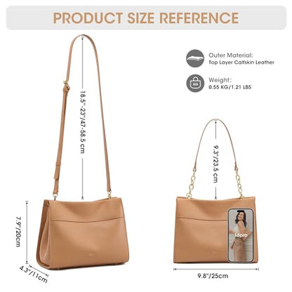 Kattee Leather Purses and Handbags for Women, Small Crossbody Bags for Women, Top Handle Hobo Shoulder Bag with 2 Straps