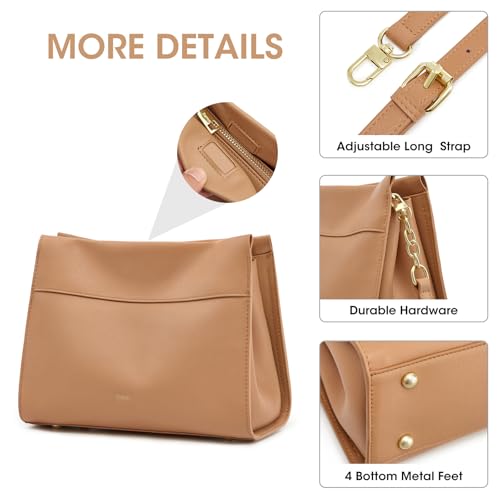 Kattee Leather Purses and Handbags for Women, Small Crossbody Bags for Women, Top Handle Hobo Shoulder Bag with 2 Straps