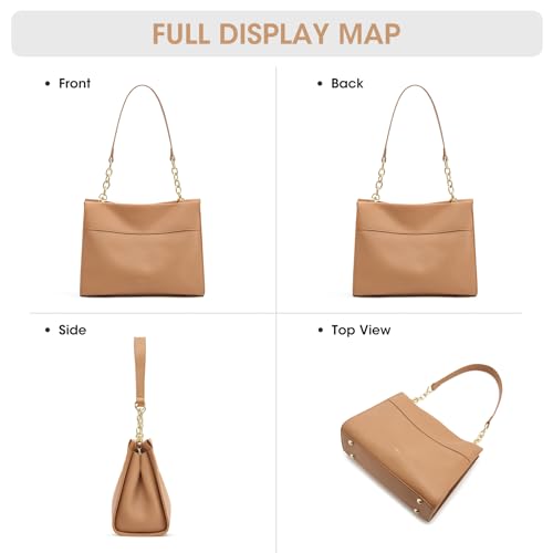 Kattee Leather Purses and Handbags for Women, Small Crossbody Bags for Women, Top Handle Hobo Shoulder Bag with 2 Straps