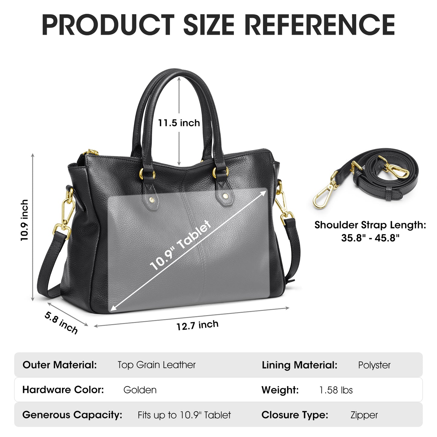 Kattee Soft Genuine Leather Tote Bags for Women, Shoulder Satchel Purses and Handbags