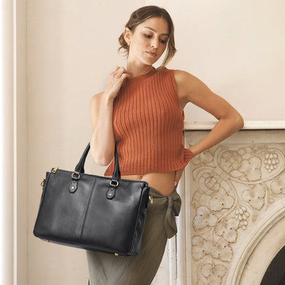 Kattee Soft Genuine Leather Tote Bags for Women, Shoulder Satchel Purses and Handbags