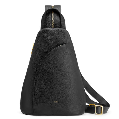 Kattee Sling Bag for Women Crossbody Fanny Packs Chest Bag Top Grain Leather Daypack Backpack RFID Blocking Travel | Top Grain Leather, RFID Blocking, Travel