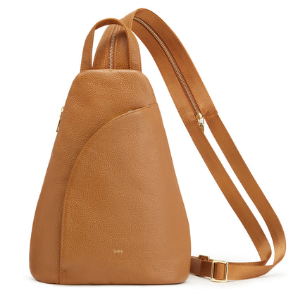 Kattee Sling Bag for Women Crossbody Fanny Packs Chest Bag Top Grain Leather Daypack Backpack RFID Blocking Travel | Top Grain Leather, RFID Blocking, Travel