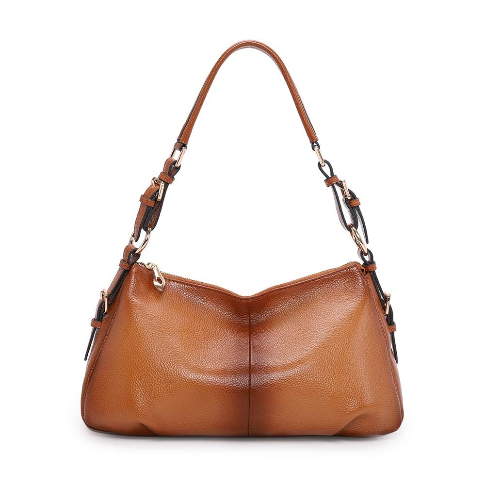 Vintage Style Genuine Leather Women's Tote Handbag - Hobo Shopper Purse, Multiple Pockets, Handmade In India