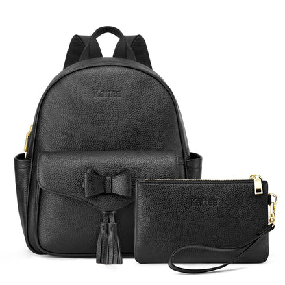 Women Leather Backpack 2 pcs set