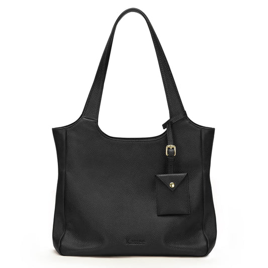 Women Soft Leather Tote with Coin Pouch